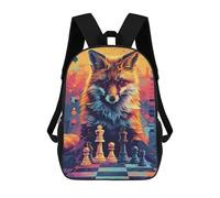 sinyumoney Sac À Dos Scolaire Imprimé En 3D 17inch Sac À Dos Pour Enfants Fox Chess Masterpiece Sacs À Livres Grande Capacité Sacs D'école Et De Voyage Pour Enfants/étudiants/adultes