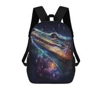 sinyumoney Sac À Dos Scolaire Imprimé En 3D 17inch Sac À Dos Pour Enfants Galactic Crocodile Art Print-5 Sacs À Livres Grande Capacité Sacs D'école Et De Voyage Pour Enfants/étudiants/adultes