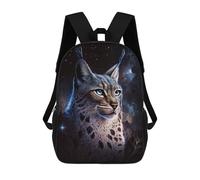 sinyumoney Sac À Dos Scolaire Imprimé En 3D 17inch Sac À Dos Pour Enfants Galactic Lynx Celestial Feline Majesty Sacs À Livres Grande Capacité Sacs D'école Et De Voyage Pour Enfants/étudiants/adultes