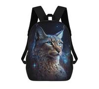 sinyumoney Sac À Dos Scolaire Imprimé En 3D 17inch Sac À Dos Pour Enfants Galactic Lynx Portrait -1 Sacs À Livres Grande Capacité Sacs D'école Et De Voyage Pour Enfants/étudiants/adultes