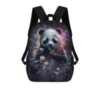 sinyumoney Sac À Dos Scolaire Imprimé En 3D 17inch Sac À Dos Pour Enfants Galactic Panda with Flowers -5 Sacs À Livres Grande Capacité Sacs D'école Et De Voyage Pour Enfants/étudiants/adultes