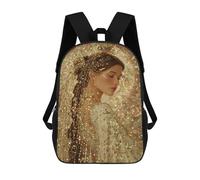 sinyumoney Sac À Dos Scolaire Imprimé En 3D 17inch Sac À Dos Pour Enfants Golden Goddess Portrait-1 Sacs À Livres Grande Capacité Sacs D'école Et De Voyage Pour Enfants/étudiants/adultes