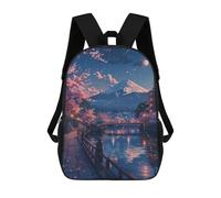 sinyumoney Sac À Dos Scolaire Imprimé En 3D 17inch Sac À Dos Pour Enfants Japanese Landscape Blossom Sacs À Livres Grande Capacité Sacs D'école Et De Voyage Pour Enfants/étudiants/adultes