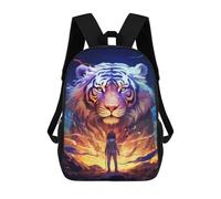 sinyumoney Sac À Dos Scolaire Imprimé En 3D 17inch Sac À Dos Pour Enfants Magical Tiger Encounter -1 Sacs À Livres Grande Capacité Sacs D'école Et De Voyage Pour Enfants/étudiants/adultes