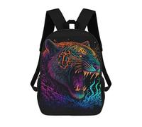 sinyumoney Sac À Dos Scolaire Imprimé En 3D 17inch Sac À Dos Pour Enfants Neon Tiger Wall Art Print Sacs À Livres Grande Capacité Sacs D'école Et De Voyage Pour Enfants/étudiants/adultes