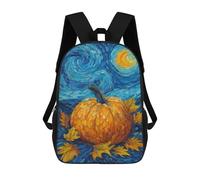 sinyumoney Sac À Dos Scolaire Imprimé En 3D 17inch Sac À Dos Pour Enfants Pumpkin with Autumn Leaves-1 Sacs À Livres Grande Capacité Sacs D'école Et De Voyage Pour Enfants/étudiants/adultes