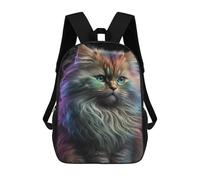 sinyumoney Sac À Dos Scolaire Imprimé En 3D 17inch Sac À Dos Pour Enfants Rainbow Fluffy Cat Sacs À Livres Grande Capacité Sacs D'école Et De Voyage Pour Enfants/étudiants/adultes