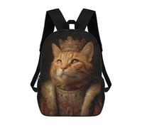 sinyumoney Sac À Dos Scolaire Imprimé En 3D 17inch Sac À Dos Pour Enfants Royal Cat Portrait Artwork Sacs À Livres Grande Capacité Sacs D'école Et De Voyage Pour Enfants/étudiants/adultes