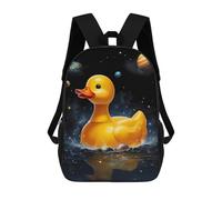 sinyumoney Sac À Dos Scolaire Imprimé En 3D 17inch Sac À Dos Pour Enfants Rubber Duck Space Sacs À Livres Grande Capacité Sacs D'école Et De Voyage Pour Enfants/étudiants/adultes