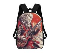 sinyumoney Sac À Dos Scolaire Imprimé En 3D 17inch Sac À Dos Pour Enfants Samurai Lion Guitar Hero Sacs À Livres Grande Capacité Sacs D'école Et De Voyage Pour Enfants/étudiants/adultes