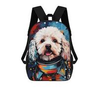 sinyumoney Sac À Dos Scolaire Imprimé En 3D 17inch Sac À Dos Pour Enfants Space Poodle Adventure -1 Sacs À Livres Grande Capacité Sacs D'école Et De Voyage Pour Enfants/étudiants/adultes