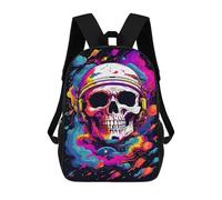 sinyumoney Sac À Dos Scolaire Imprimé En 3D 17inch Sac À Dos Pour Enfants Space Skull Art Print -2 Sacs À Livres Grande Capacité Sacs D'école Et De Voyage Pour Enfants/étudiants/adultes