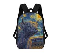 sinyumoney Sac À Dos Scolaire Imprimé En 3D 17inch Sac À Dos Pour Enfants Starry Night Bison Art Print Sacs À Livres Grande Capacité Sacs D'école Et De Voyage Pour Enfants/étudiants/adultes