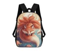 sinyumoney Sac À Dos Scolaire Imprimé En 3D 17inch Sac À Dos Pour Enfants Sunset Nine Tailed Fox Sacs À Livres Grande Capacité Sacs D'école Et De Voyage Pour Enfants/étudiants/adultes