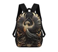 sinyumoney Sac À Dos Scolaire Imprimé En 3D 17inch Sac À Dos Pour Enfants The Golden Phoenix Sacs À Livres Grande Capacité Sacs D'école Et De Voyage Pour Enfants/étudiants/adultes