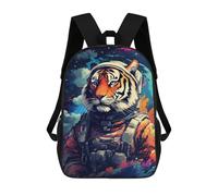 sinyumoney Sac À Dos Scolaire Imprimé En 3D 17inch Sac À Dos Pour Enfants Tiger Astronaut in Space-1 Sacs À Livres Grande Capacité Sacs D'école Et De Voyage Pour Enfants/étudiants/adultes