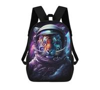 sinyumoney Sac À Dos Scolaire Imprimé En 3D 17inch Sac À Dos Pour Enfants Tiger Astronaut in Space Sacs À Livres Grande Capacité Sacs D'école Et De Voyage Pour Enfants/étudiants/adultes