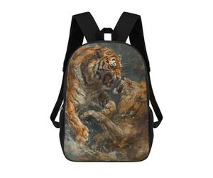 sinyumoney Sac À Dos Scolaire Imprimé En 3D 17inch Sac À Dos Pour Enfants Tiger VS Lion Fighting Art Sacs À Livres Grande Capacité Sacs D'école Et De Voyage Pour Enfants/étudiants/adultes