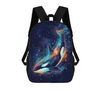 sinyumoney Sac À Dos Scolaire Imprimé En 3D 17inch Sac À Dos Pour Enfants Watercolor Orca Whale in Deep Blue Sacs À Livres Grande Capacité Sacs D'école Et De Voyage Pour Enfants/étudiants/adultes