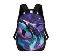 sinyumoney Sac À Dos Scolaire Imprimé En 3D 17inch Sac À Dos Pour Enfants Whale in Space Art Print-9 Sacs À Livres Grande Capacité Sacs D'école Et De Voyage Pour Enfants/étudiants/adultes