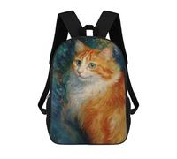 sinyumoney Sac À Dos Scolaire Imprimé En 3D 17inch Sac À Dos Pour Enfants Whimsical Orange Cat Painting Sacs À Livres Grande Capacité Sacs D'école Et De Voyage Pour Enfants/étudiants/adultes