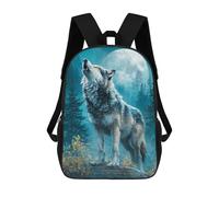 sinyumoney Sac À Dos Scolaire Imprimé En 3D 17inch Sac À Dos Pour Enfants Wolf Howling at Moon-6 Sacs À Livres Grande Capacité Sacs D'école Et De Voyage Pour Enfants/étudiants/adultes