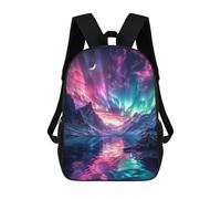 sinyumoney Sac À Dos Scolaire Imprimé En 3D Aurora Borealis Mountain Livre 17inch Sacs À Dos Tendance Grande Capacité Sacs À Dos De Voyage Pour Enfants