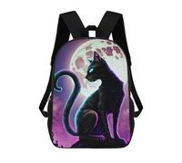 sinyumoney Sac À Dos Scolaire Imprimé En 3D Black Cat And Moon Livre 17inch Sacs À Dos Tendance Grande Capacité Sacs À Dos De Voyage Pour Enfants
