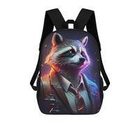 sinyumoney Sac À Dos Scolaire Imprimé En 3D Boss Raccoon in Suit Livre 17inch Sacs À Dos Tendance Grande Capacité Sacs À Dos De Voyage Pour Enfants