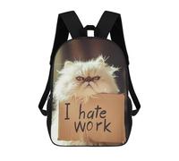 sinyumoney Sac À Dos Scolaire Imprimé En 3D I Hate Work Livre 17inch Sacs À Dos Tendance Grande Capacité Sacs À Dos De Voyage Pour Enfants