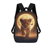 sinyumoney Sac À Dos Scolaire Imprimé En 3D Lion Cub Under Full Moon Livre 17inch Sacs À Dos Tendance Grande Capacité Sacs À Dos De Voyage Pour Enfants