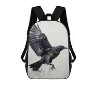 sinyumoney Sac À Dos Scolaire Imprimé En 3D Majestic Raven Flying Livre 17inch Sacs À Dos Tendance Grande Capacité Sacs À Dos De Voyage Pour Enfants