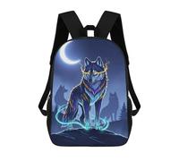 sinyumoney Sac À Dos Scolaire Imprimé En 3D Mystical Wolf Pack Under Crescent Moon Livre 17inch Sacs À Dos Tendance Grande Capacité Sacs À Dos De Voyage Pour Enfants