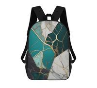 sinyumoney Sac À Dos Scolaire Imprimé En 3D Pour Enfants Abstract Jade Kintsugi Grande Capacité, Sac De Voyage, Sac À Dos Tendance Pour Enfants, Sac À Dos Décontracté 17inch