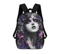 sinyumoney Sac À Dos Scolaire Imprimé En 3D Pour Enfants Abstract Portrait with Pink Halo, Grande Capacité, Idéal Pour Les Voyages, Tendance Et Décontracté 17inch
