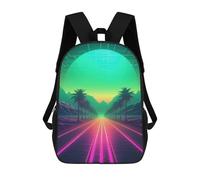 sinyumoney Sac À Dos Scolaire Imprimé En 3D Pour Enfants Abstract Synthwave Dreams Grande Capacité, Sac De Voyage, Sac À Dos Tendance Pour Enfants, Sac À Dos Décontracté 17inch