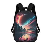 sinyumoney Sac À Dos Scolaire Imprimé En 3D Pour Enfants Alien Planet Reflections -1 Sacs À Livres, Sacs De Voyage Scolaires Grande Capacité Pour Enfants/étudiants/adultes 17inch