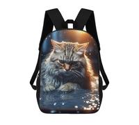 sinyumoney Sac À Dos Scolaire Imprimé En 3D Pour Enfants Angry Cat Kitty in Water Sac À Dos Scolaire Pour Enfants, Sac De Voyage, Sac À Livres Tendance, Grand Sac À Dos De Grande Capacité 17inch