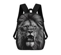 sinyumoney Sac À Dos Scolaire Imprimé En 3D Pour Enfants Angry Lion Black And White Sac À Dos Scolaire Pour Enfants, Sac De Voyage, Sac À Livres Tendance, Grand Sac À Dos De Grande Capacité 17inch