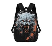 sinyumoney Sac À Dos Scolaire Imprimé En 3D Pour Enfants Angry Wolf, Grande Capacité, Idéal Pour Les Voyages, Tendance Et Décontracté 17inch