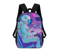sinyumoney Sac À Dos Scolaire Imprimé En 3D Pour Enfants Astronaut 80S Neon Sacs À Livres, Sacs De Voyage Scolaires Grande Capacité Pour Enfants/étudiants/adultes 17inch