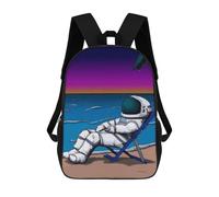 sinyumoney Sac À Dos Scolaire Imprimé En 3D Pour Enfants Astronaut And Sunset Grande Capacité, Sac De Voyage, Sac À Dos Tendance Pour Enfants, Sac À Dos Décontracté 17inch