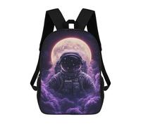 sinyumoney Sac À Dos Scolaire Imprimé En 3D Pour Enfants Astronaut in Clouds with Moon, Sac À Dos De Voyage Haute Capacité Pour Enfants, Sac À Livres, Sac D'école 17inch