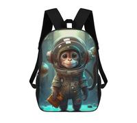 sinyumoney Sac À Dos Scolaire Imprimé En 3D Pour Enfants Astronaut Space Monkey Ape Sacs À Livres, Sacs De Voyage Scolaires Grande Capacité Pour Enfants/étudiants/adultes 17inch