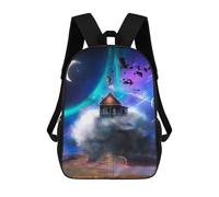sinyumoney Sac À Dos Scolaire Imprimé En 3D Pour Enfants Astronaut's Floating House Sac À Dos Scolaire Pour Enfants, Sac De Voyage, Sac À Livres Tendance, Grand Sac À Dos De Grande Capacité 17inch