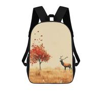 sinyumoney Sac À Dos Scolaire Imprimé En 3D Pour Enfants Autumn Deer And Tree, Grande Capacité, Idéal Pour Les Voyages, Tendance Et Décontracté 17inch