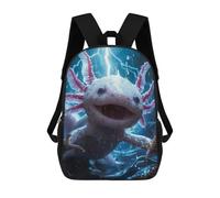 sinyumoney Sac À Dos Scolaire Imprimé En 3D Pour Enfants Axolotl Lightning Sacs À Livres, Sacs De Voyage Scolaires Grande Capacité Pour Enfants/étudiants/adultes 17inch