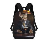 sinyumoney Sac À Dos Scolaire Imprimé En 3D Pour Enfants Bengal Cat in The Pub Sac À Dos Scolaire Pour Enfants, Sac De Voyage, Sac À Livres Tendance, Grand Sac À Dos De Grande Capacité 17inch