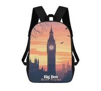 sinyumoney Sac À Dos Scolaire Imprimé En 3D Pour Enfants Big Ben Sunset, Grande Capacité, Idéal Pour Les Voyages, Tendance Et Décontracté 17inch