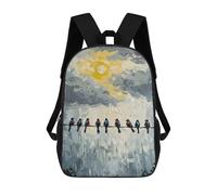 sinyumoney Sac À Dos Scolaire Imprimé En 3D Pour Enfants Birds on A Wire Painting Sacs À Livres, Sacs De Voyage Scolaires Grande Capacité Pour Enfants/étudiants/adultes 17inch